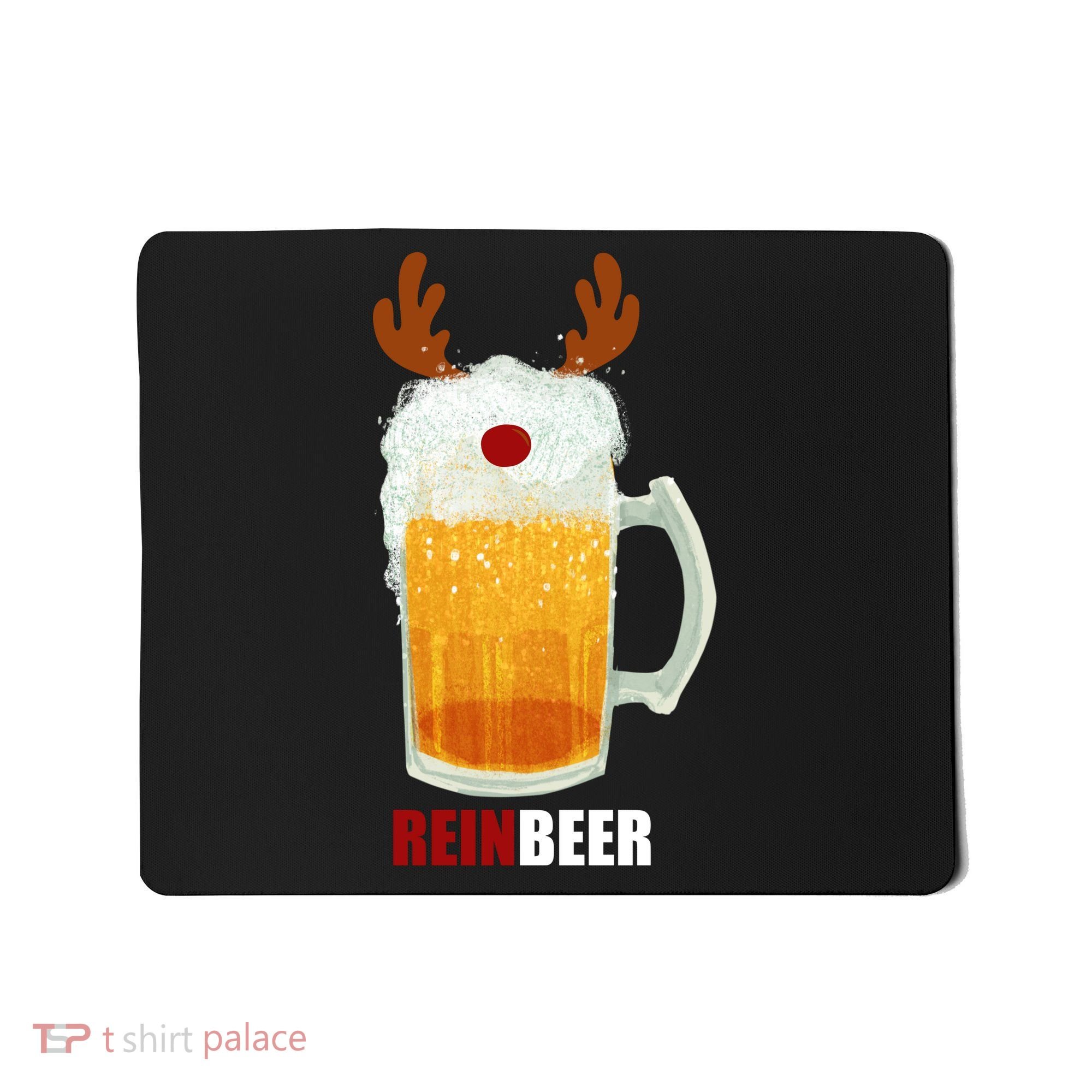 Reinbeer Funny Christmas Holiday Beer Lover Mousepad