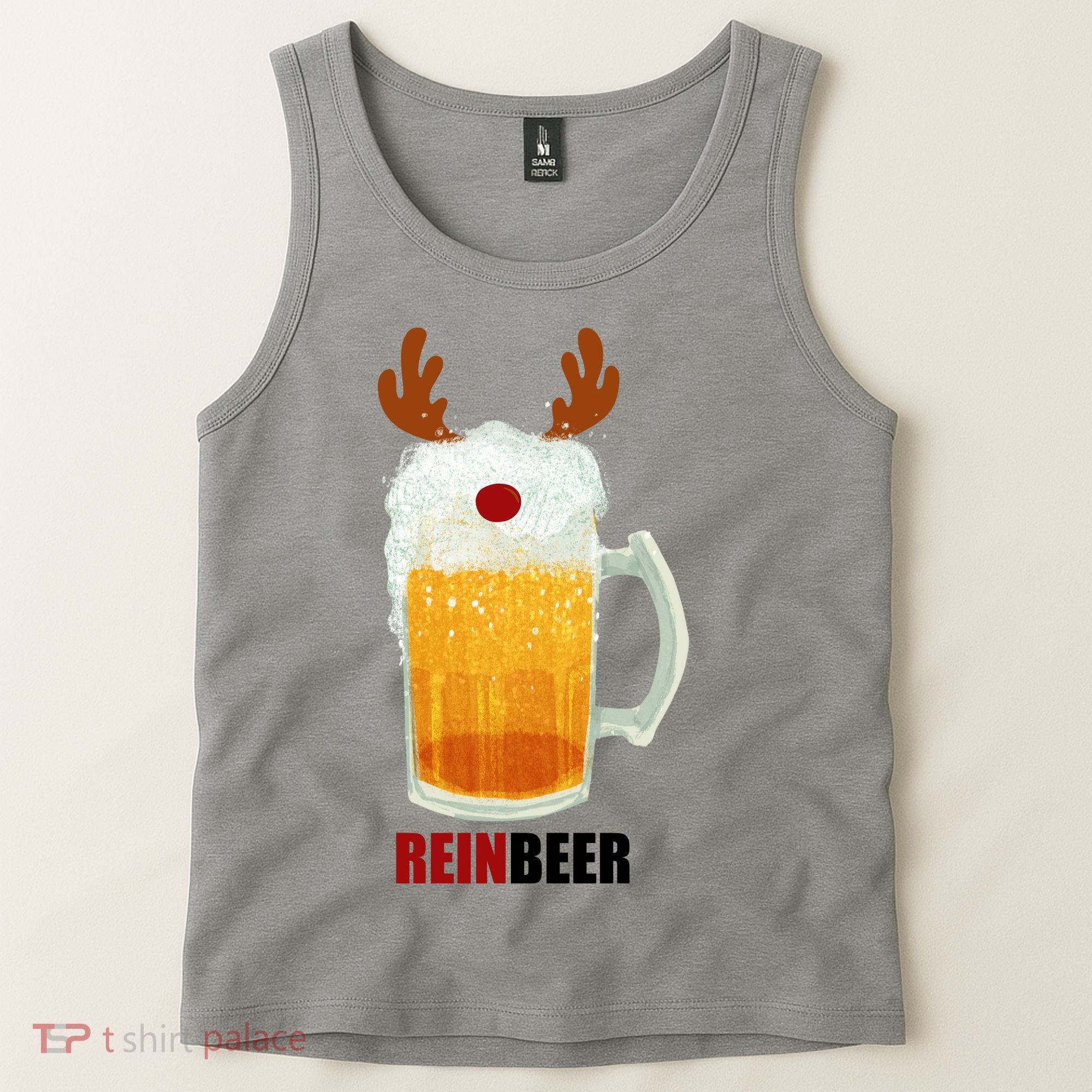 Reinbeer Funny Christmas Holiday Beer Lover Tank Top