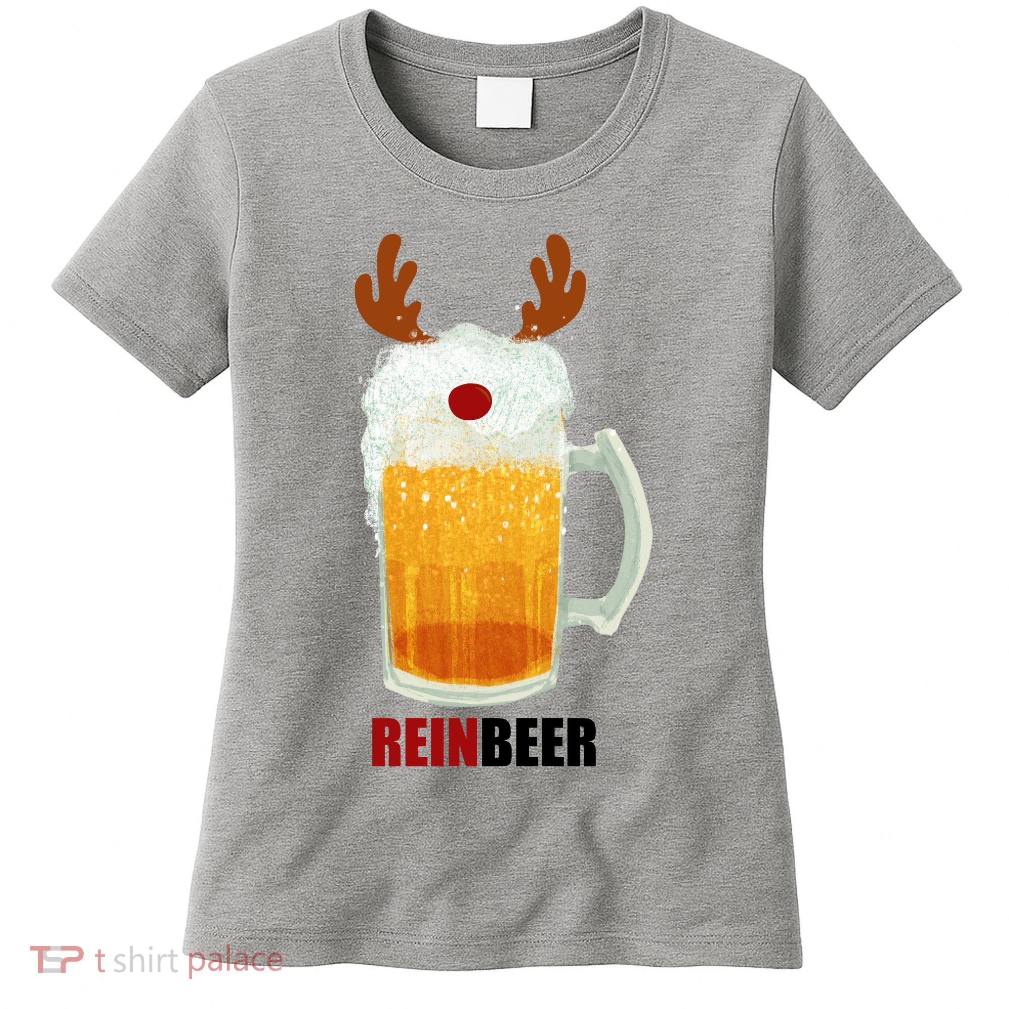 Reinbeer Funny Christmas Holiday Beer Lover Women's T-Shirt