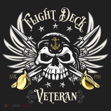 Retro Flight Deck Veteran Skull Naval Aviation Comfort Colors Boxy T-Shirt