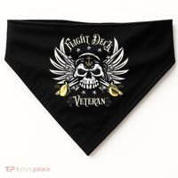 Retro Flight Deck Veteran Skull Naval Aviation USA-Made Doggie Bandana thumb 0