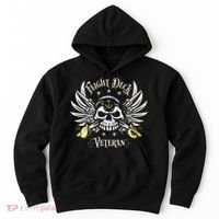 Retro Flight Deck Veteran Skull Naval Aviation Hoodie thumb 0