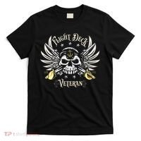 Retro Flight Deck Veteran Skull Naval Aviation T-Shirt thumb 0