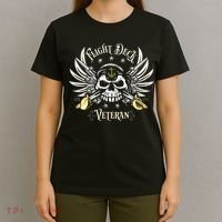 Retro Flight Deck Veteran Skull Naval Aviation T-Shirt thumb 4