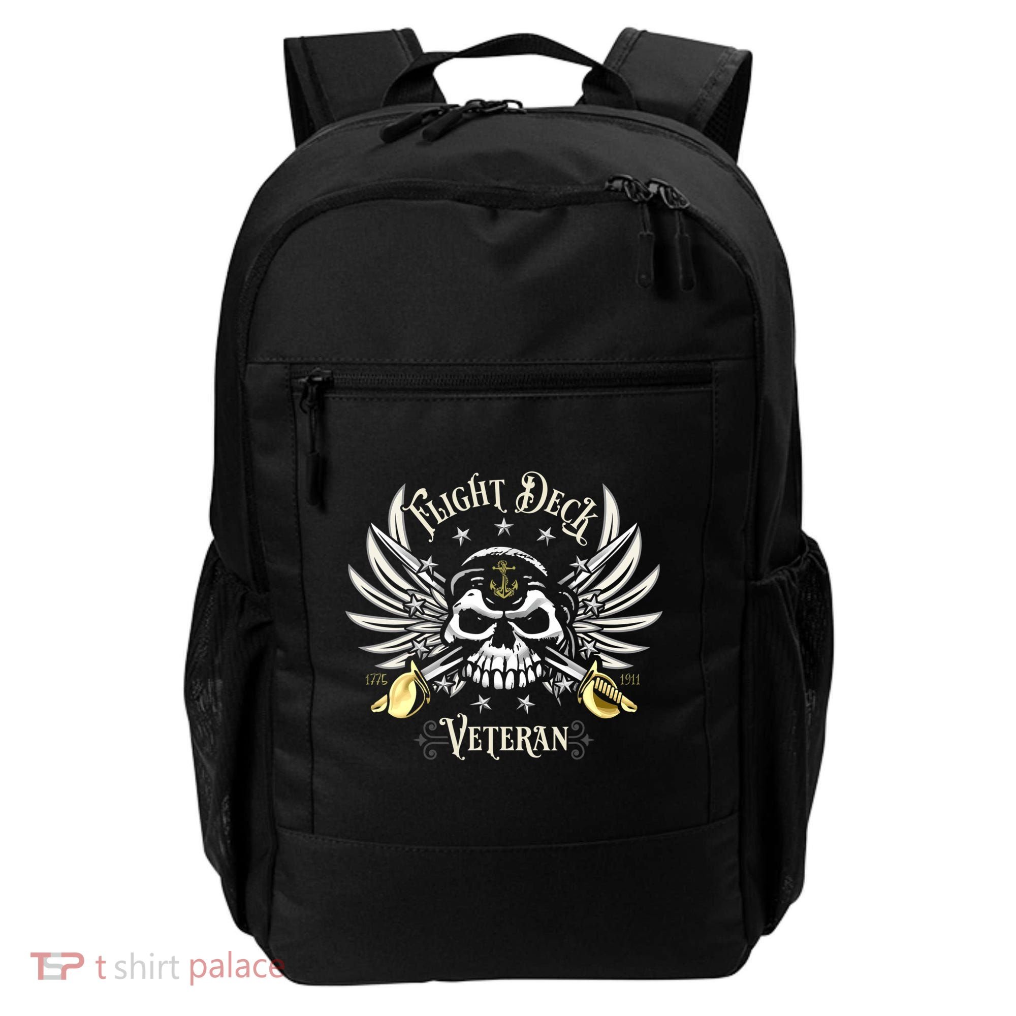 Retro Flight Deck Veteran Skull Naval Aviation Backpack