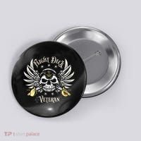 Retro Flight Deck Veteran Skull Naval Aviation Button thumb 0