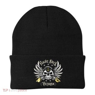 Retro Flight Deck Veteran Skull Naval Aviation Beanie