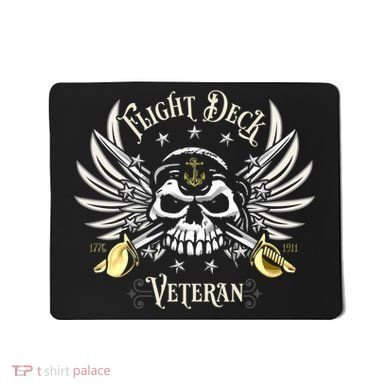 Retro Flight Deck Veteran Skull Naval Aviation Mousepad