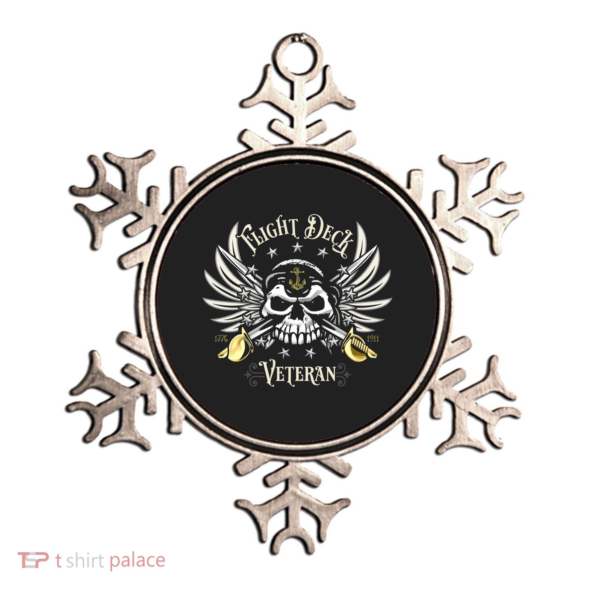 Retro Flight Deck Veteran Skull Naval Aviation Ornament