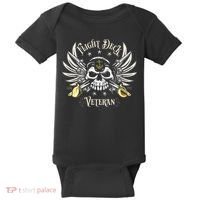 Retro Flight Deck Veteran Skull Naval Aviation Baby Bodysuit thumb 0