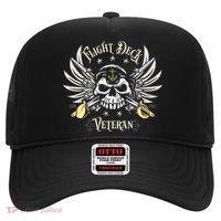 Retro Flight Deck Veteran Skull Naval Aviation Hat thumb 0
