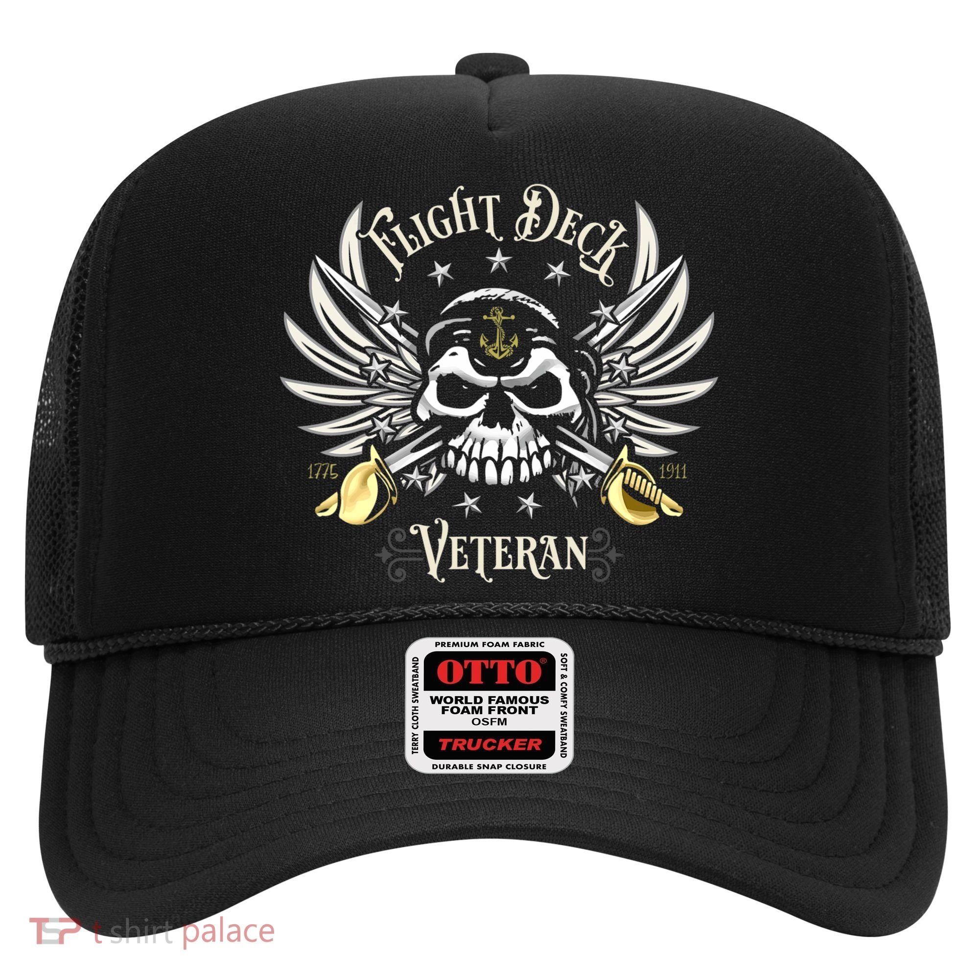 Retro Flight Deck Veteran Skull Naval Aviation Hat