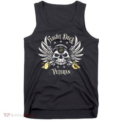 Retro Flight Deck Veteran Skull Naval Aviation Tank Top