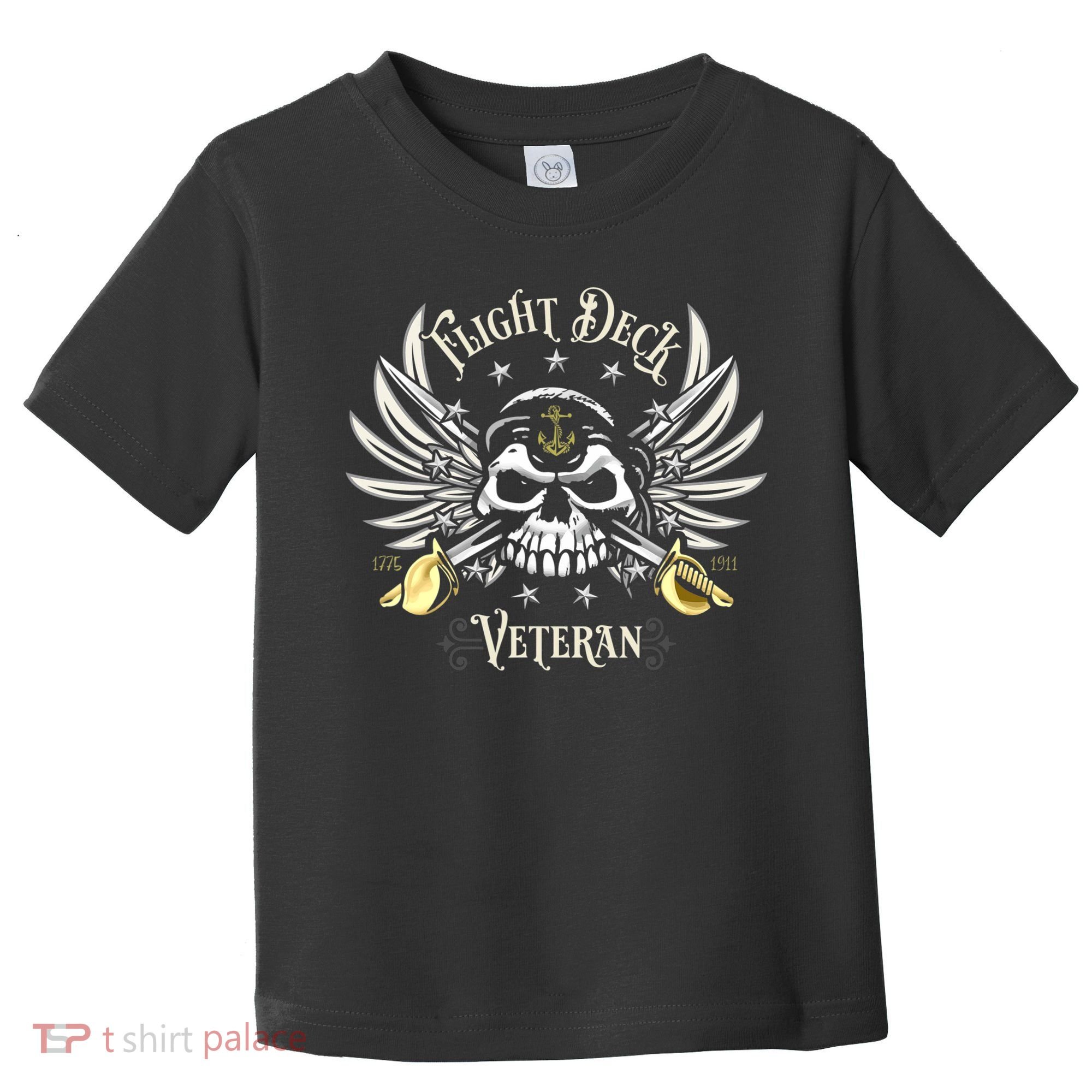 Retro Flight Deck Veteran Skull Naval Aviation Toddler T-Shirt