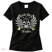 Retro Flight Deck Veteran Skull Naval Aviation Women's T-Shirt thumb 0