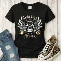 Retro Flight Deck Veteran Skull Naval Aviation Women's T-Shirt thumb 3