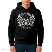 Retro Flight Deck Veteran Skull Naval Aviation Kids Hoodie thumb 4