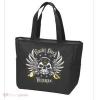 Retro Flight Deck Veteran Skull Naval Aviation Tote Bag thumb 3