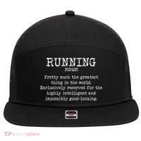 Running Funny Definition Funny 5k Marathon Runner 7 Panel Mesh Trucker Snapback Hat thumb 0