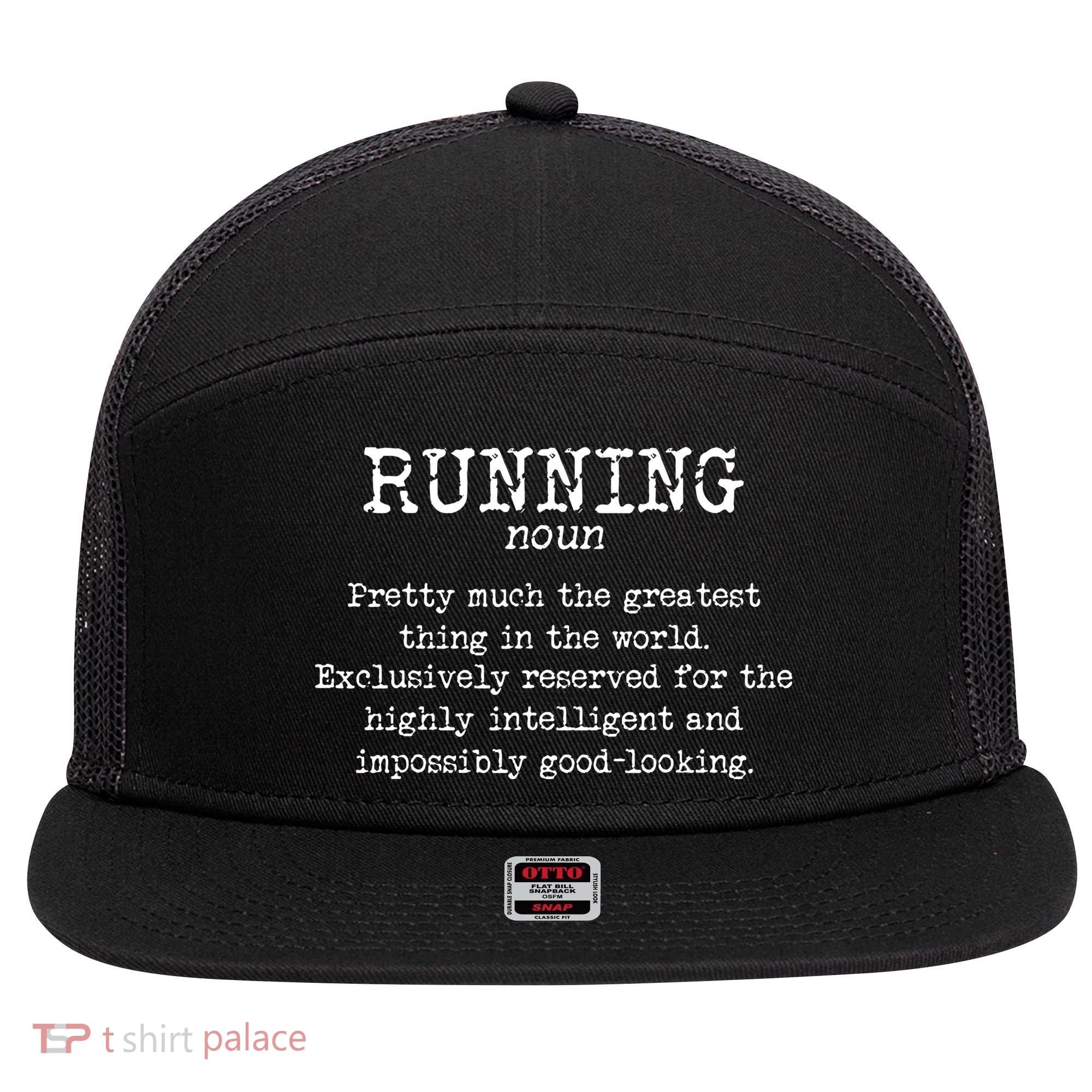 Running Funny Definition Funny 5k Marathon Runner 7 Panel Mesh Trucker Snapback Hat