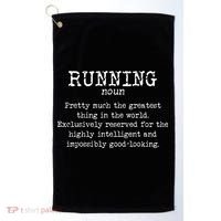Running Funny Definition Funny 5k Marathon Runner Golf Towel thumb 0