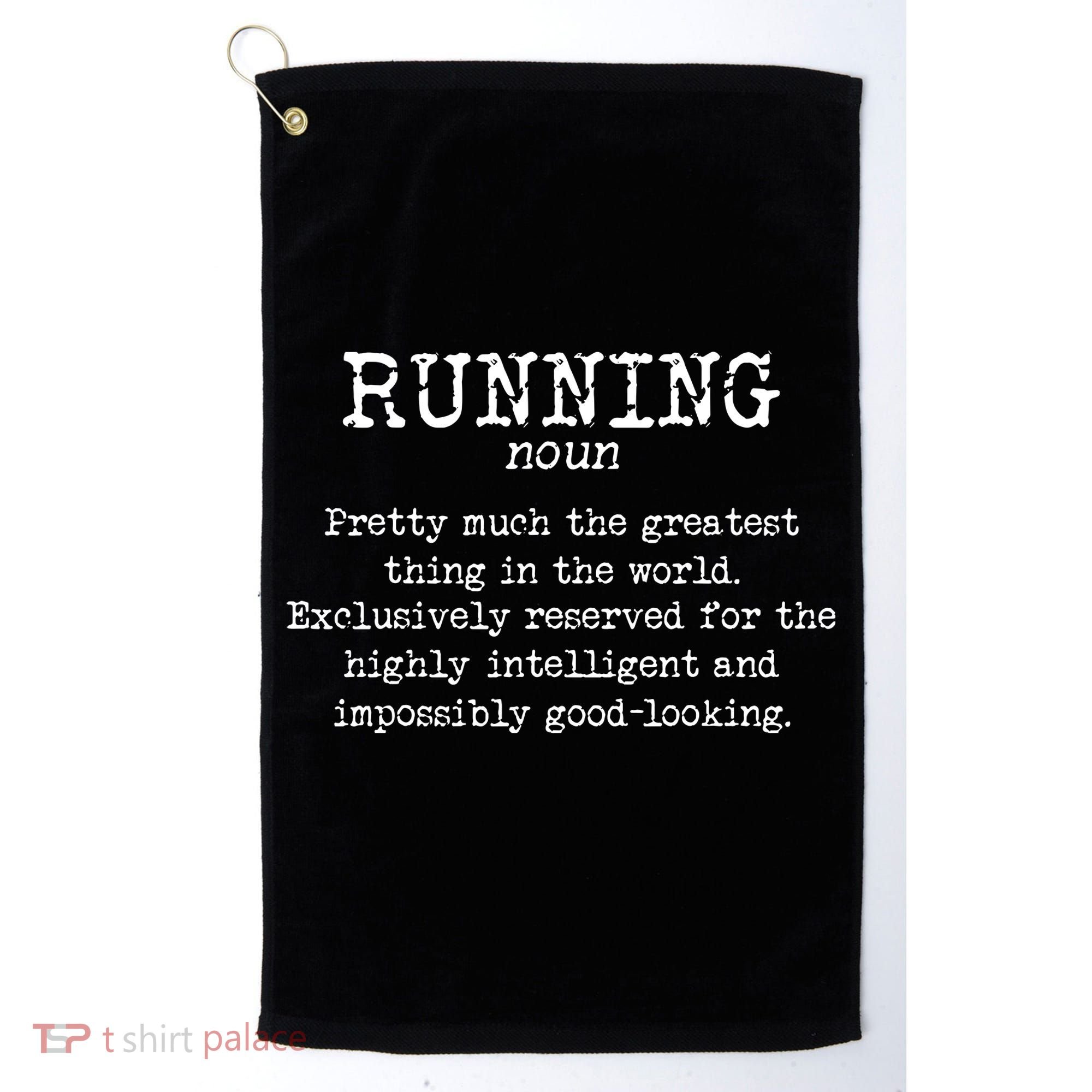 Running Funny Definition Funny 5k Marathon Runner Golf Towel
