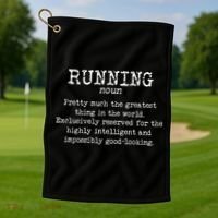 Running Funny Definition Funny 5k Marathon Runner Golf Towel thumb 1