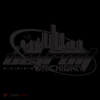 Retro Futuristic Detroit Michigan Skyline Logo Coffee Mug thumb 5