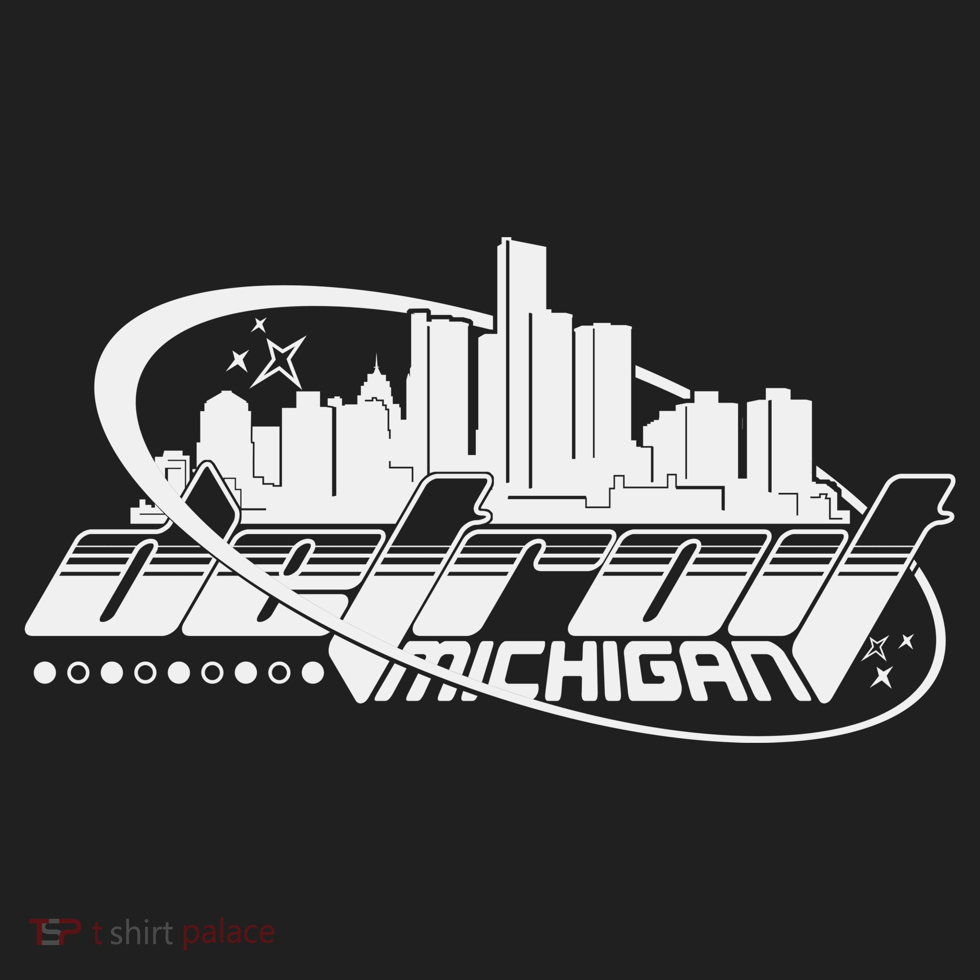 Retro Futuristic Detroit Michigan Skyline Logo Beanie