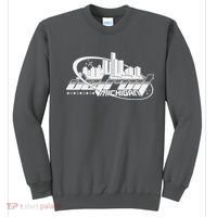 Retro Futuristic Detroit Michigan Skyline Logo Sweatshirt thumb 0