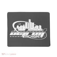Retro Futuristic Detroit Michigan Skyline Logo Mousepad thumb 0