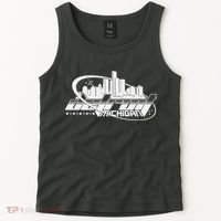 Retro Futuristic Detroit Michigan Skyline Logo Tank Top thumb 2