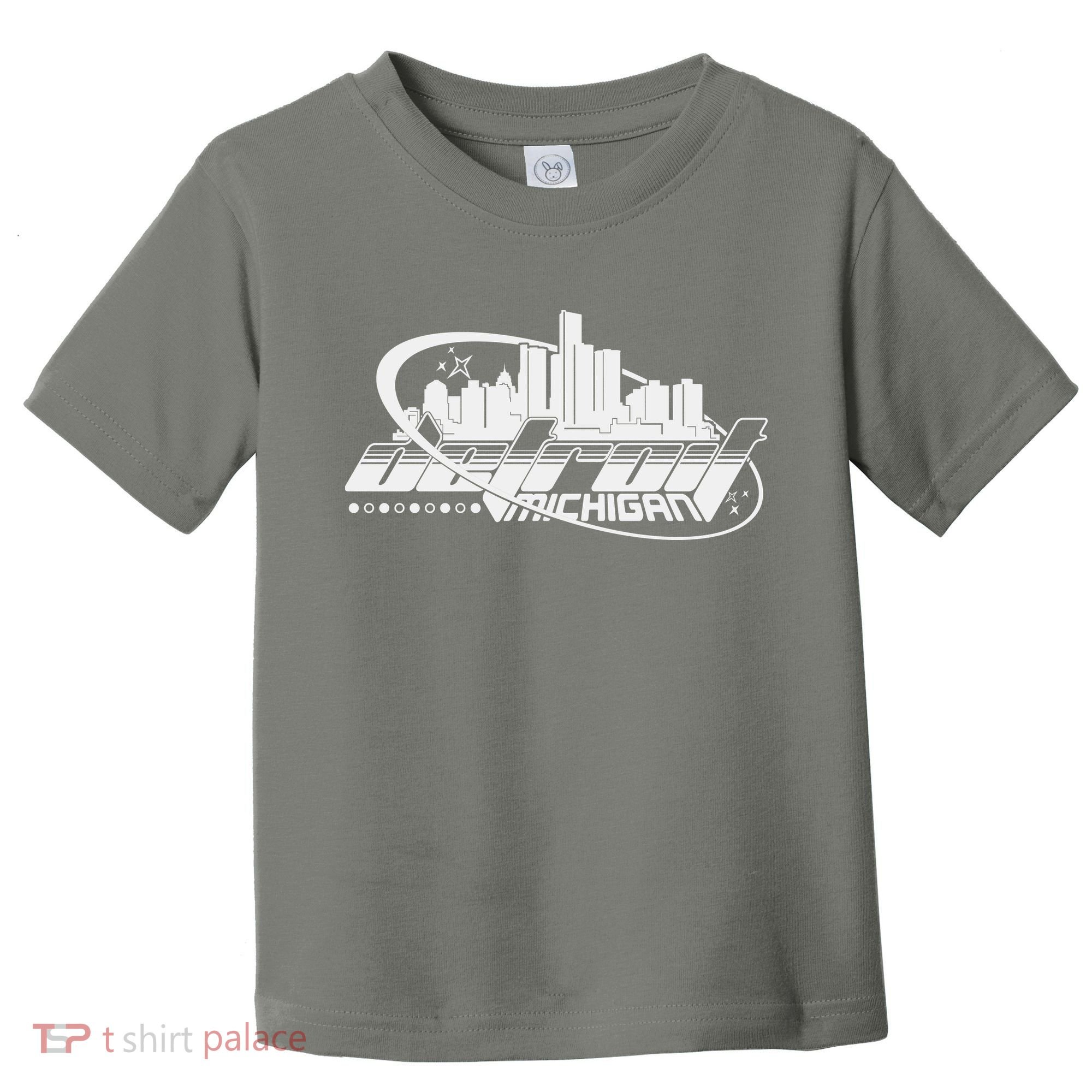 Retro Futuristic Detroit Michigan Skyline Logo Toddler T-Shirt