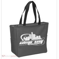 Retro Futuristic Detroit Michigan Skyline Logo Tote Bag thumb 2