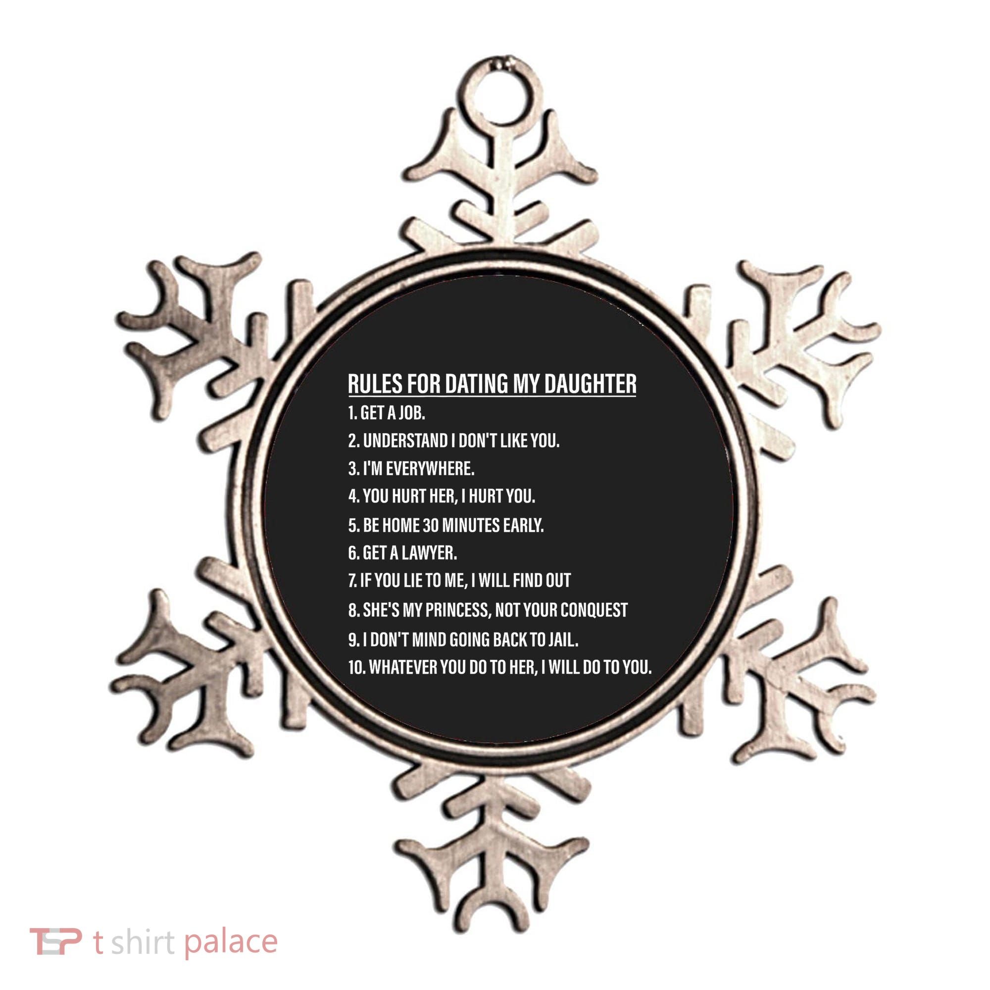 Rules For Dating My Daughter Funny Dad Daughter Ornament
