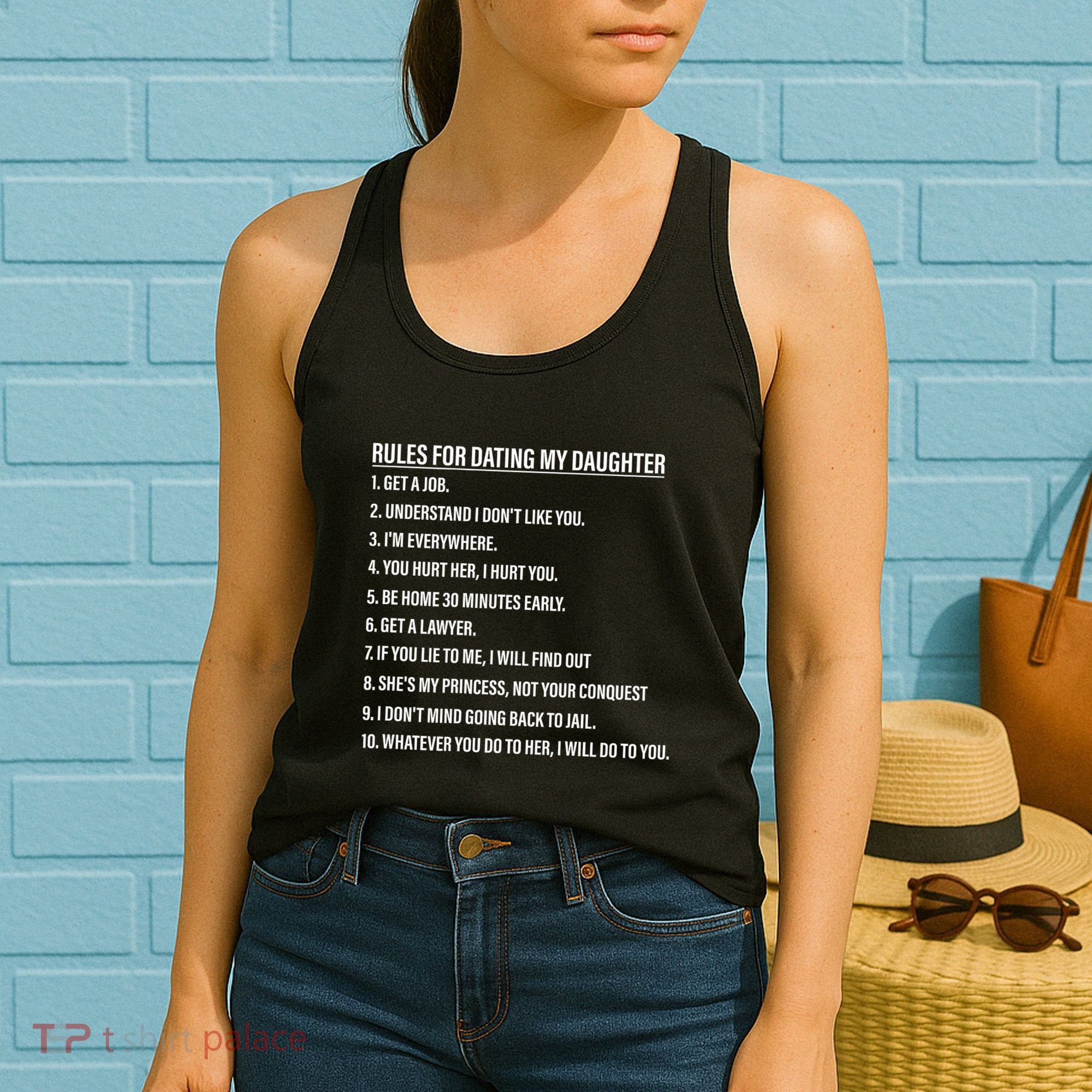 Rules For Dating My Daughter Funny Dad Daughter Women's Tank Top