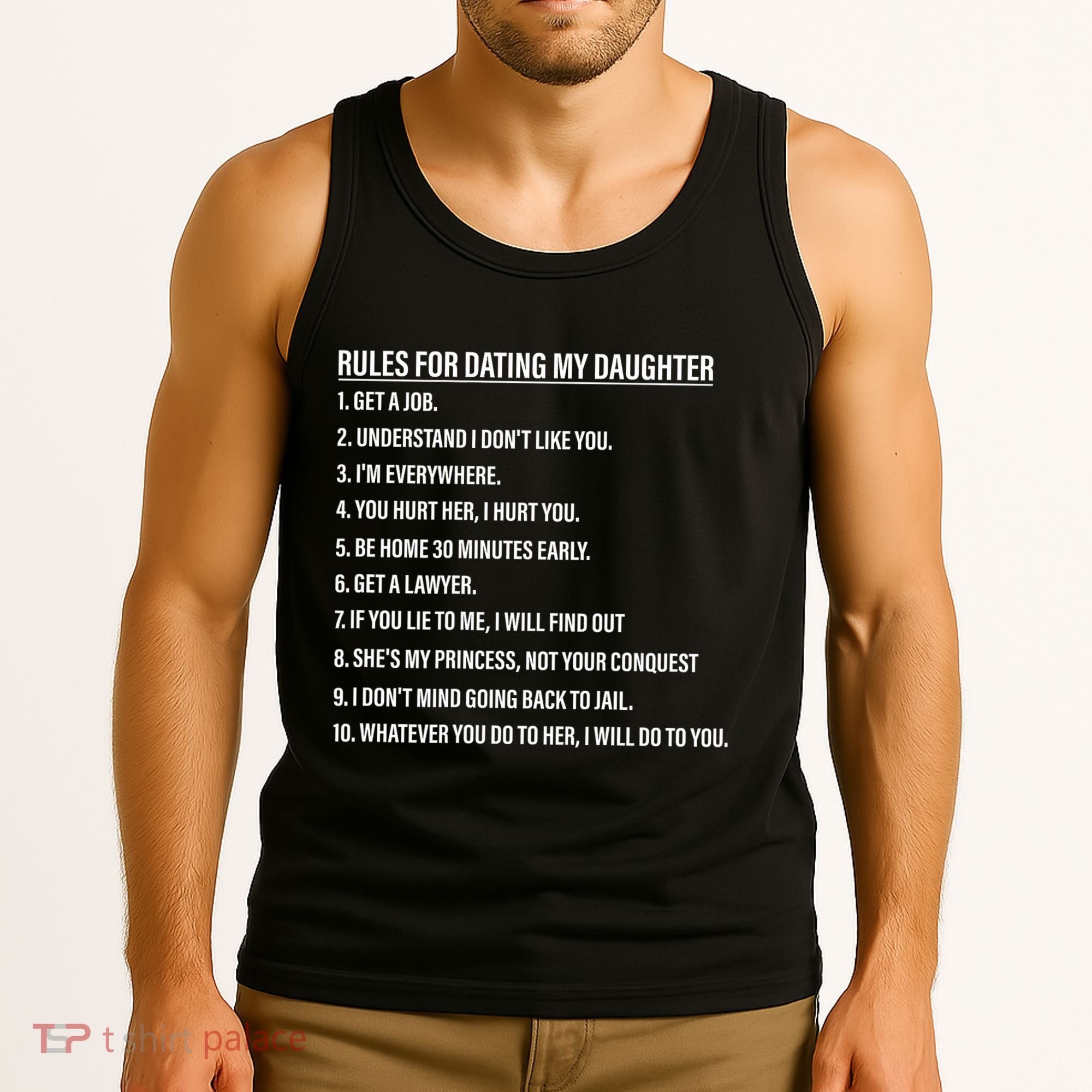Rules For Dating My Daughter Funny Dad Daughter Tank Top