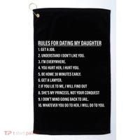 Rules For Dating My Daughter Funny Dad Daughter Golf Towel thumb 0