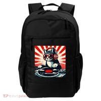 Retro Funny Dj Cat Disco Sound Tech Headphone Music Kitten Backpack thumb 0
