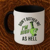 Retro Funny Don't Bother Me I'm High As Hell Coffee Mug thumb 2