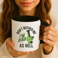 Retro Funny Don't Bother Me I'm High As Hell Coffee Mug thumb 3