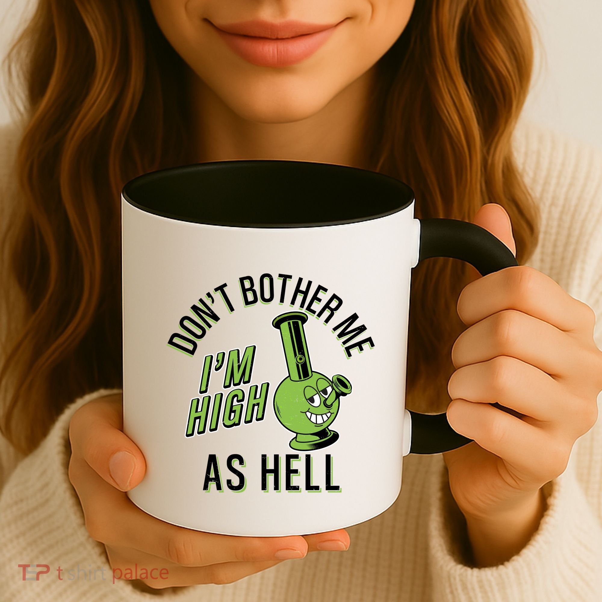 Retro Funny Don't Bother Me I'm High As Hell Coffee Mug