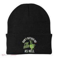 Retro Funny Don't Bother Me I'm High As Hell Beanie thumb 0