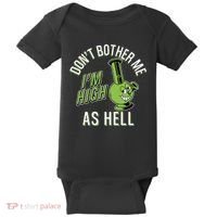 Retro Funny Don't Bother Me I'm High As Hell Baby Bodysuit thumb 0