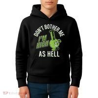 Retro Funny Don't Bother Me I'm High As Hell Kids Hoodie thumb 4