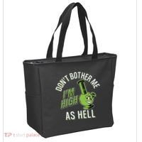 Retro Funny Don't Bother Me I'm High As Hell Tote Bag thumb 2