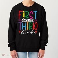 Retro First Day Of Third Grade Team Students Back To School Women's Sweatshirt thumb 0