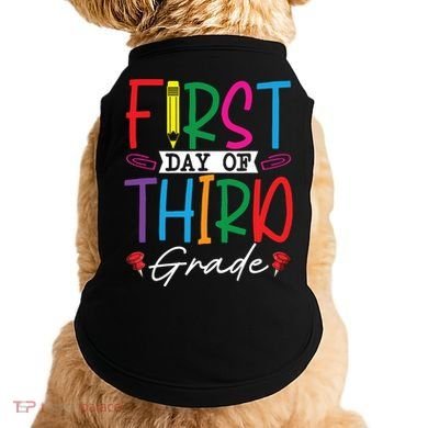 Retro First Day Of Third Grade Team Students Back To School Doggie Tank