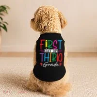 Retro First Day Of Third Grade Team Students Back To School Doggie Tank thumb 2