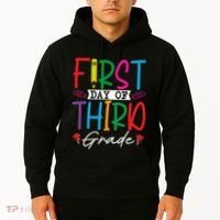Retro First Day Of Third Grade Team Students Back To School Hoodie thumb 2